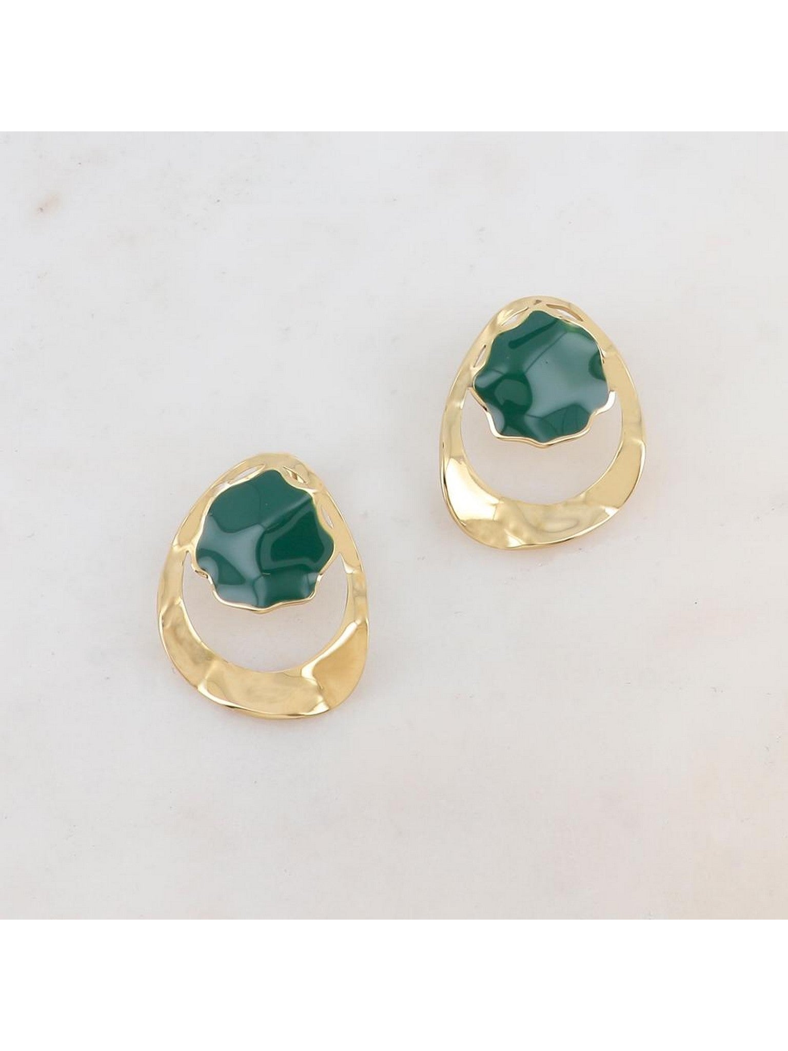 Boucles d'oreilles EMERADA émail vert