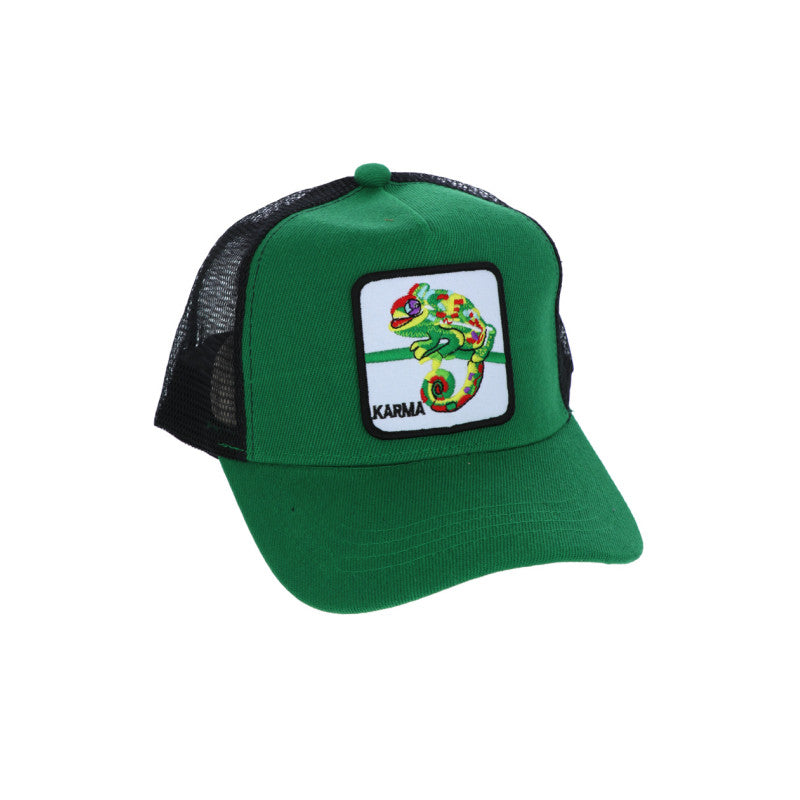 Casquette avec patch KARMA iguane vert et noir