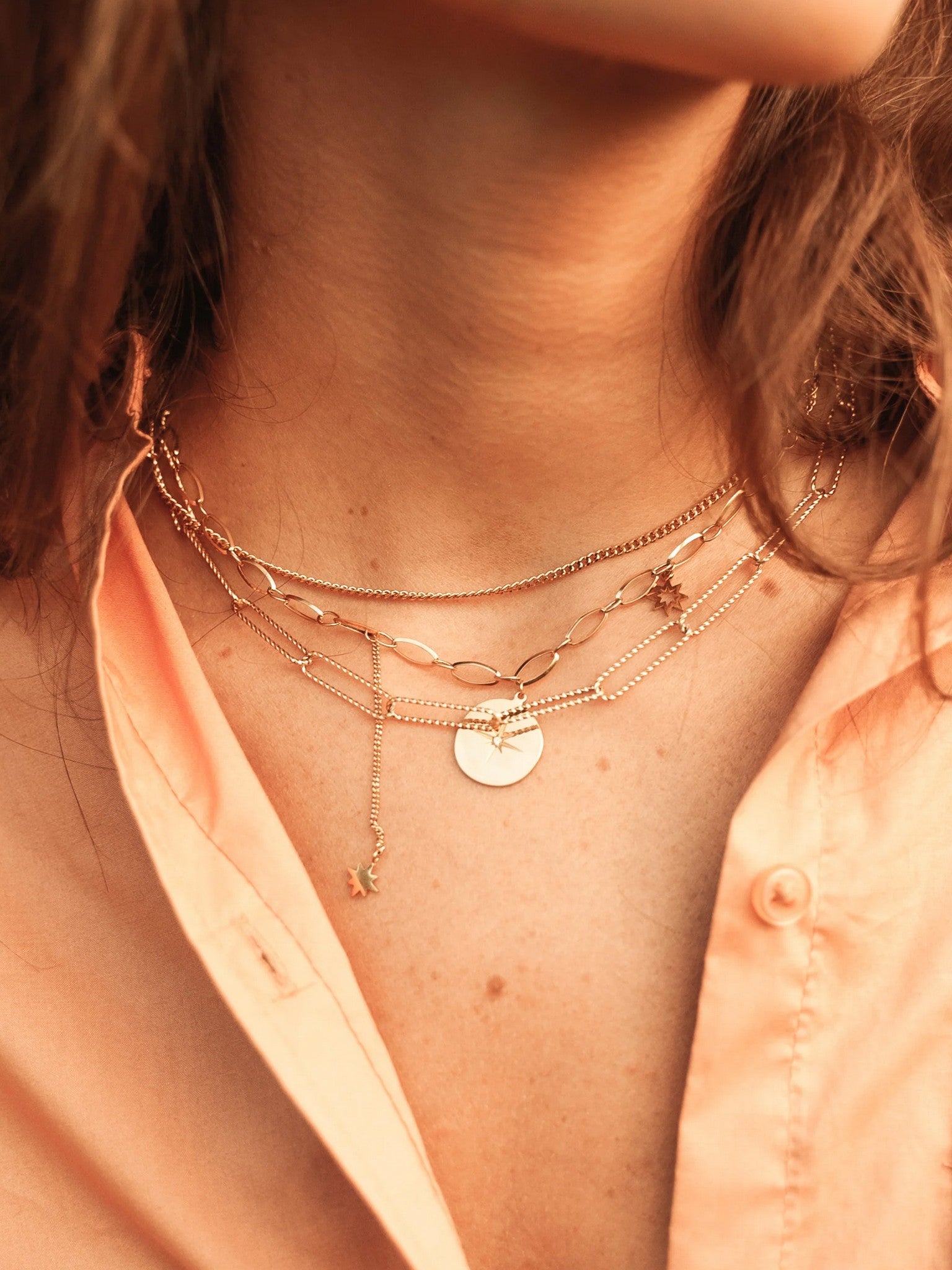 Collier 2 rangs LORELA avec étoiles
