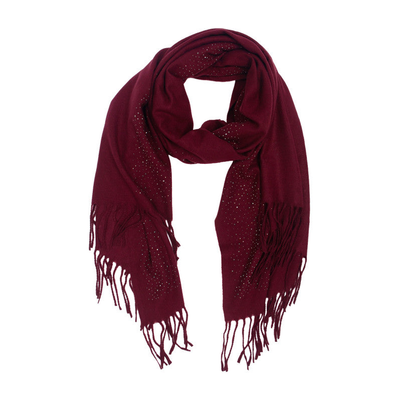 Echarpe bordeaux avec sequins strass