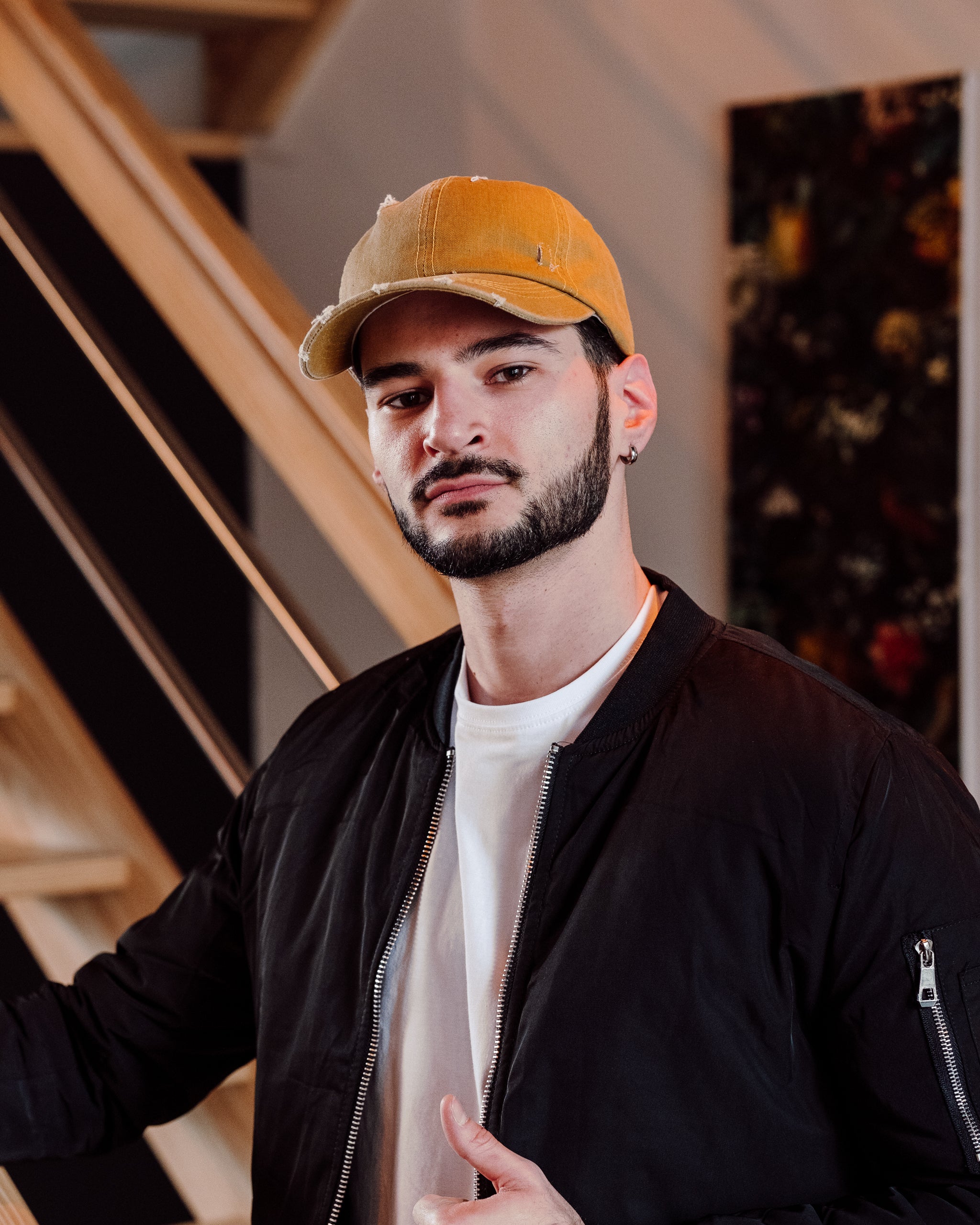 Casquette destroy jaune