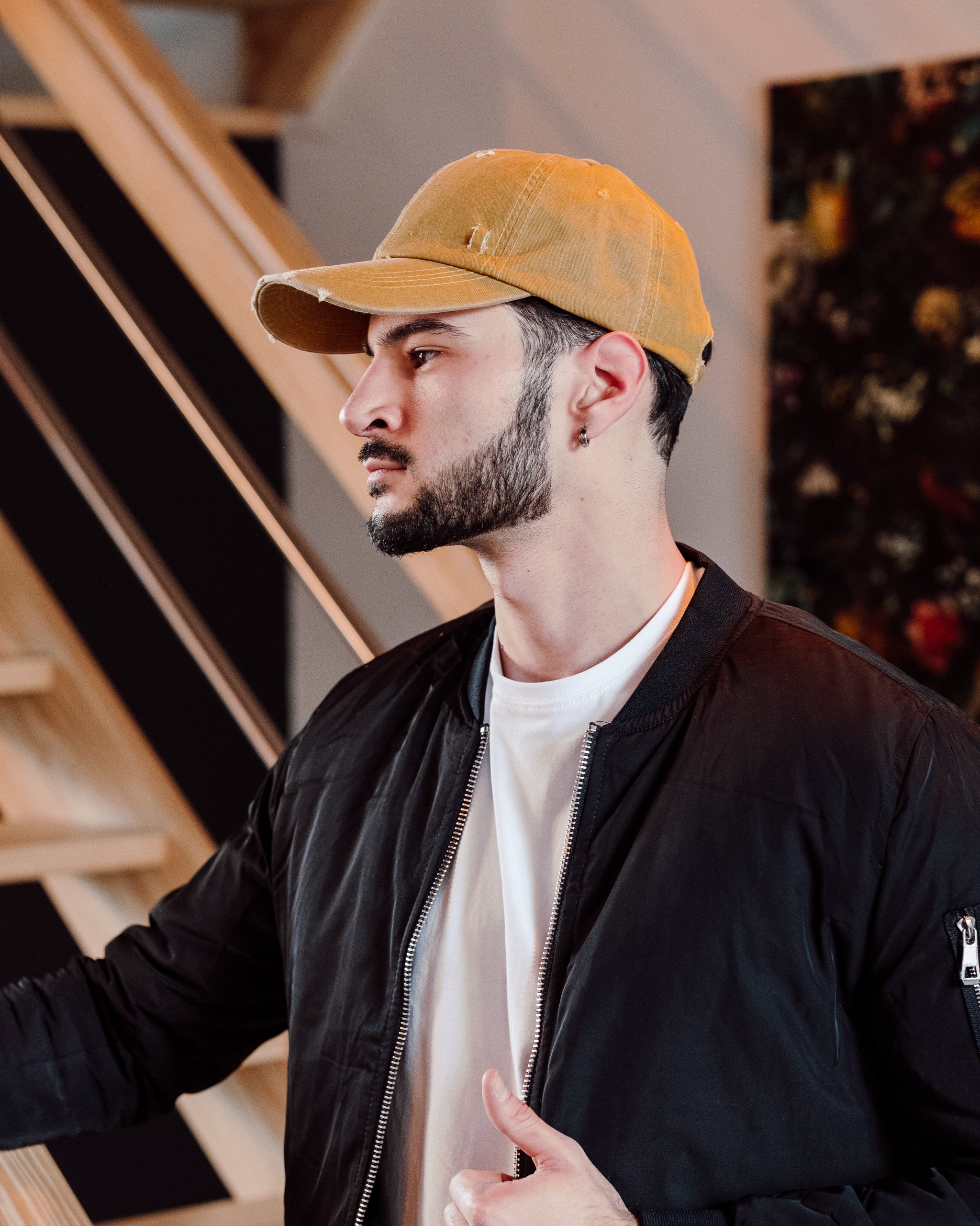 Casquette destroy jaune