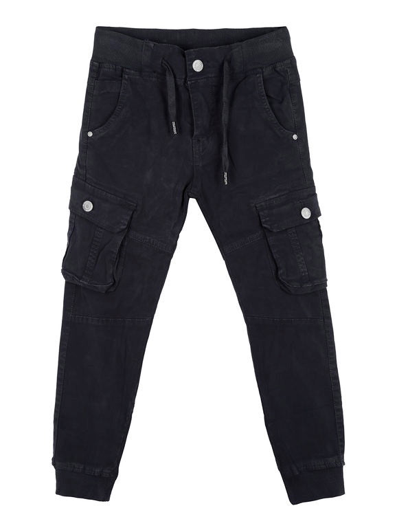 Cargo KIDS noir bleach bouton